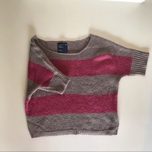 American Eagle Short Sleeve Striped Sweater
